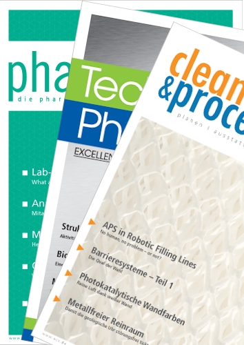 Fachmedien-Abonnement online bestehend aus pharmind + Tech4Pharma + cleanroom & processes